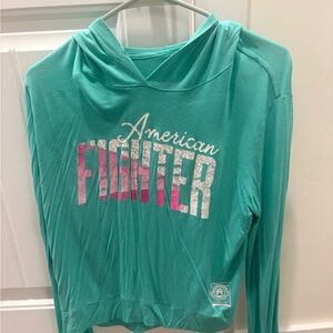 American Fighter Teal and Pink Long Sleeve Tee